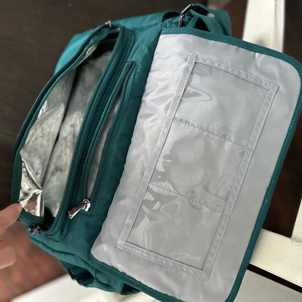 Lug Wings Quilted Flap Crossbody Rfid Bag Travel Organizer Teal - Picture 4 of 10